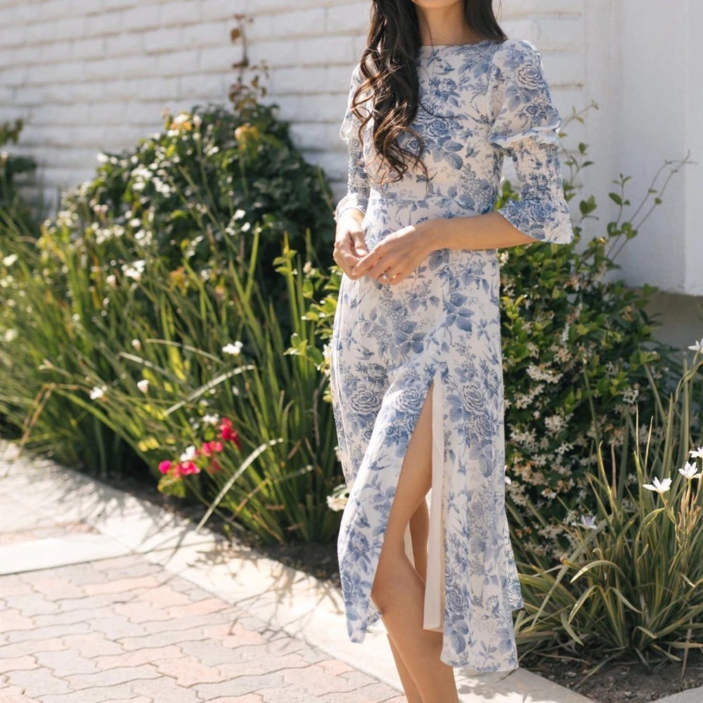 ERIN PUFF SLEEVE MIDI DRESS